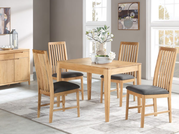 Dunmore Oak 4ft Fixed Dining Table and Chairs | Caprice (Bangor) Ltd